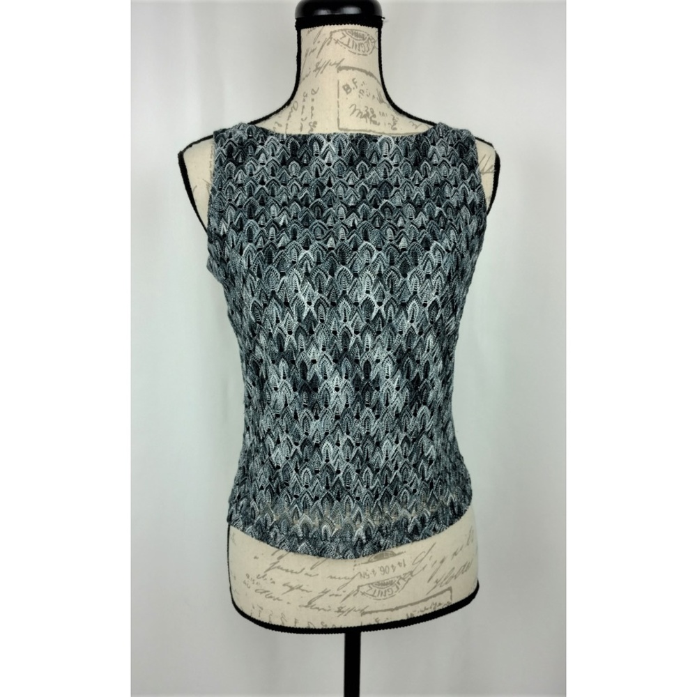 Grey Black Crochet Career Blouse Jr size Large